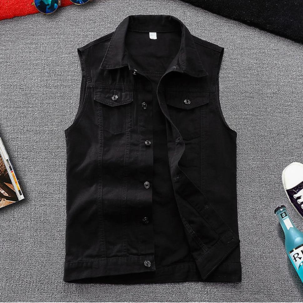 Áo gile nam vải jean phong cách thể thao mạnh mẽ cá tính N46