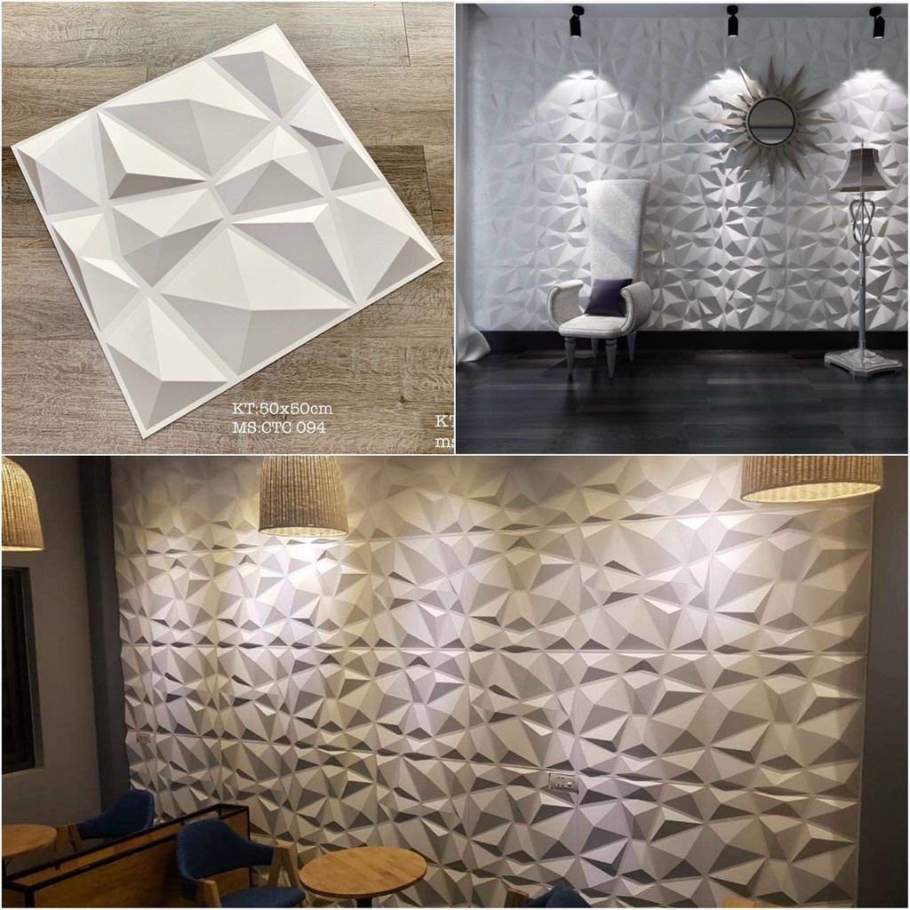 Tấm ốp tường 3D Nhựa PVC, kích thước 50x50cm, giá tốt