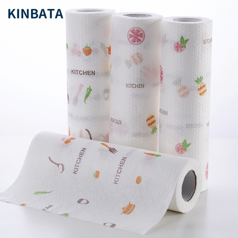 Khăn Khô Lau Bếp Đa Năng Thấm Hút Dầu Mỡ Tốt, Cuộn Khăn Giấy Khô Có Thể Giặt Được, Cuộn 40 Tờ Kho Sỉ Mb