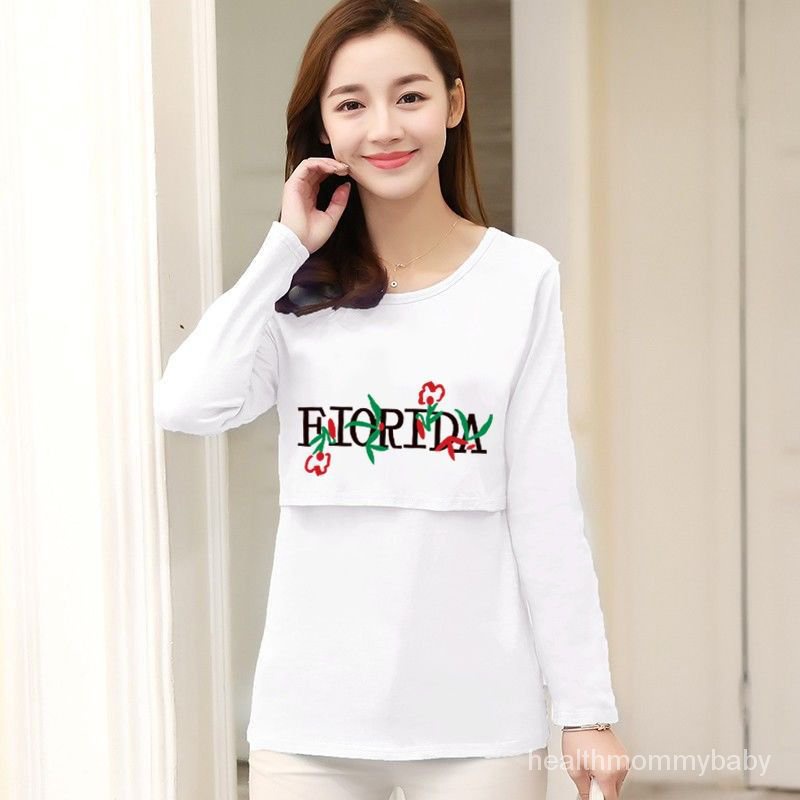 Trang Phục Cho Con Bú Đi Chơi Thời Trang Dài Tay TÁo Sơ Mi Áo Sơ Mi  Sau Sinh Kích Thước Lớn Trang Phục Bà Bầu