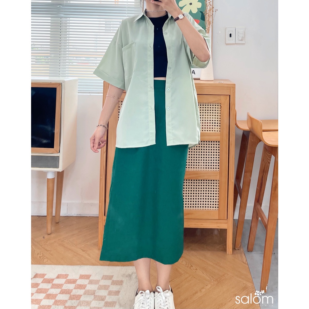 Sơmi ngắn tay form rộng Hàn Quốc nhiều màu SALOM Shp020