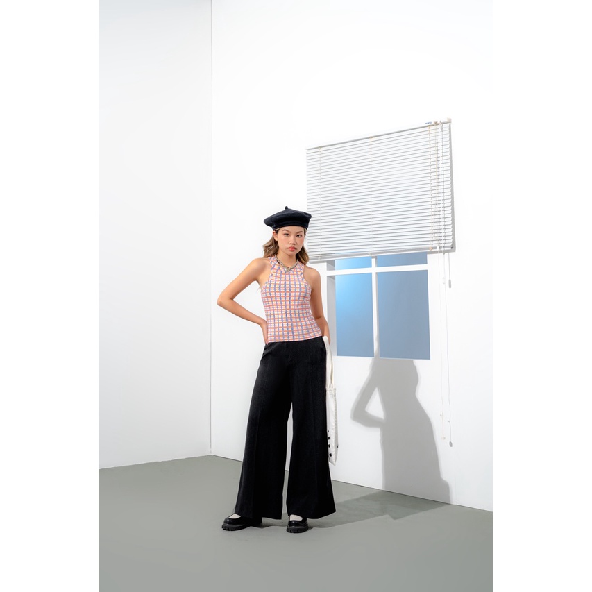 LIBÉ - Quần dài màu đen lưng cắt cong