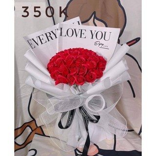 (Free Ship)Bó hoa sáp 50 bông sang chảnh-Tặng thiệp