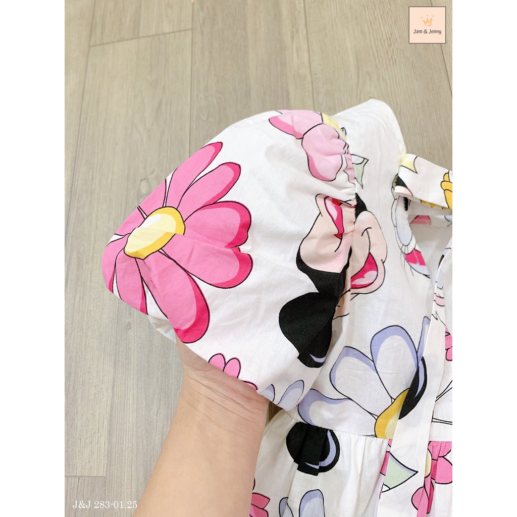 Đầm váy Babydoll bé gái mickey hoa 2 màu V2313