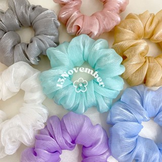   SIÊU TO  Scrunchies Cột Tóc Vải Tơ Gân Màu Mới Size Lớn To Buộc Tóc Vải Ánh Dạ Lấp Lánh Hàn Quốc Hot Trend 