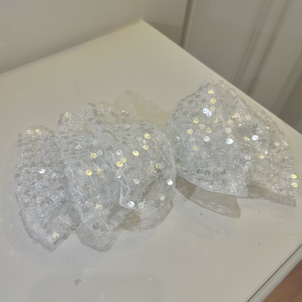 Kẹp Tóc Nơ Vải Họa Tiết Vảy Cá Xinh Xắn Thời Trang Cao Cấp