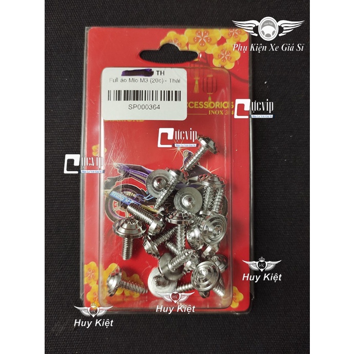 [Giá Siêu Rẻ] Bộ Ốc Dàn Áo Salaya Thái Inox 304 Gắn Ex,Win,Win X,Wave,Dr,Si,Fu,Vario,AB,Mio M3,Satria,Sonic,Vision 9999