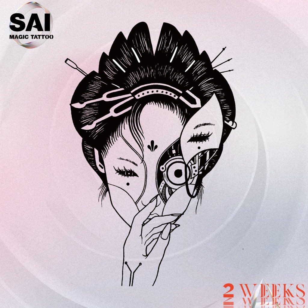 Miếng dán hình xăm tạm thời SAI MAGIC TATTOO 18CM×11CM chống thấm nước lâu trôi lên đến 2 tuần 210