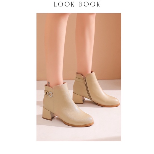 BOOT LÓT LÔNG NỮ DUSTO, BỐT DUSTO ĐẸP MŨI TRÒN GÓT VUÔNG