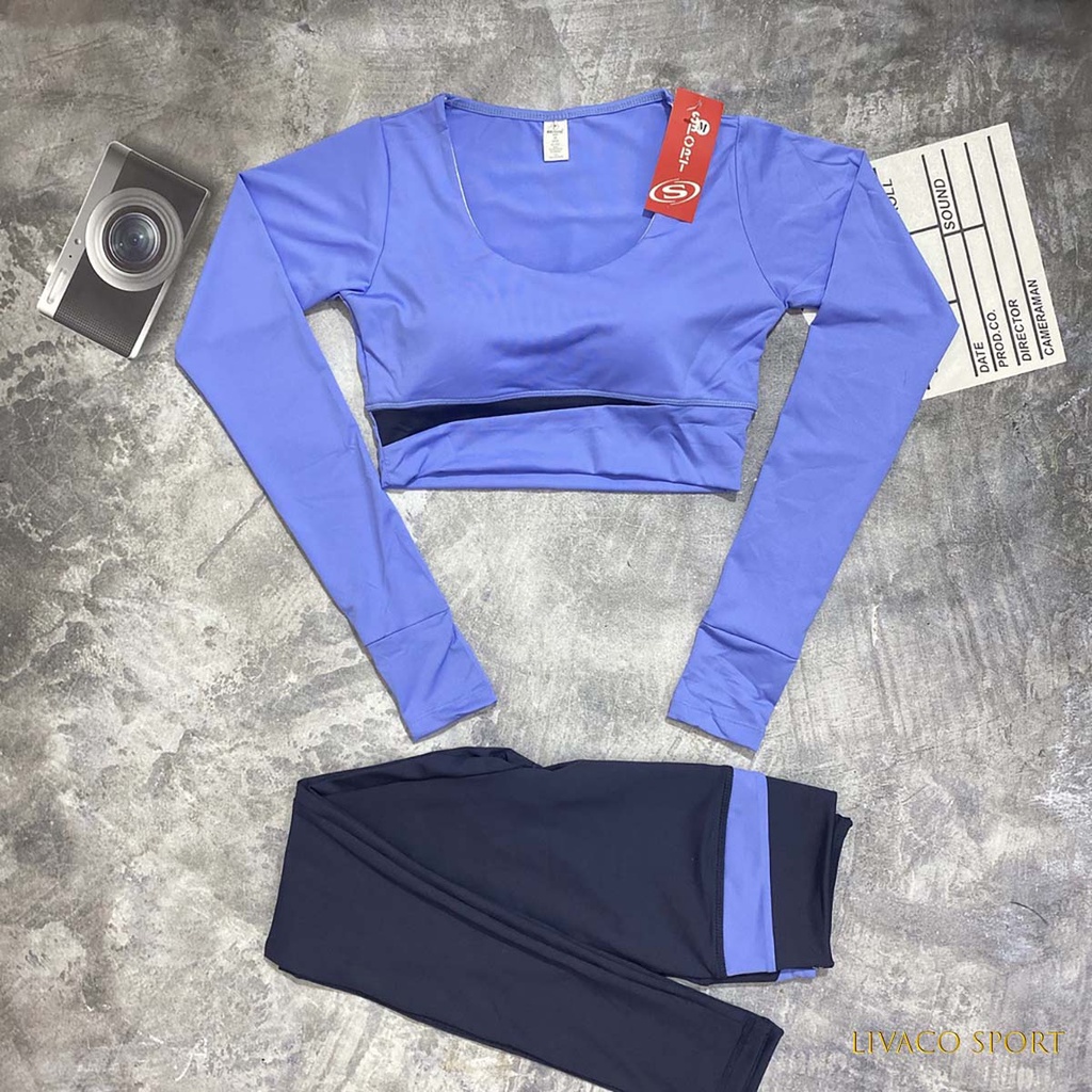 Đồ tập gym yoga erobic nữ Bộ tập thể thao Co Giãn 4 chiều kèm mút nâng đỡ vòng 1 và vòng 3