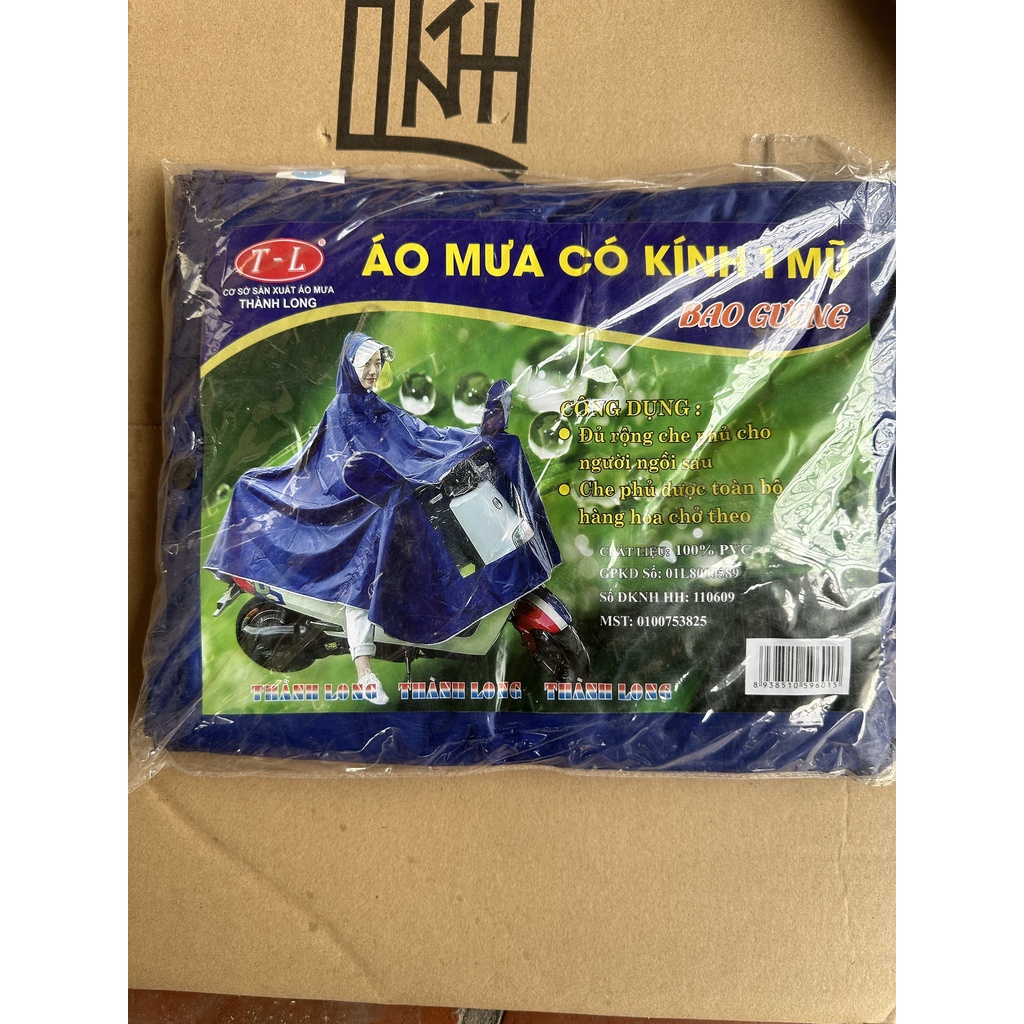 Áo mưa phản quang 1 và 2 đầu có kính che mặt , áo mưa có bao chụp gương size 1m70 TRENDS HOUSE