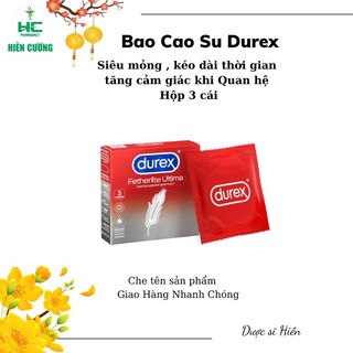 Bao cao su Durex (hộp 3 cái ) [Che tên sản phẩm]