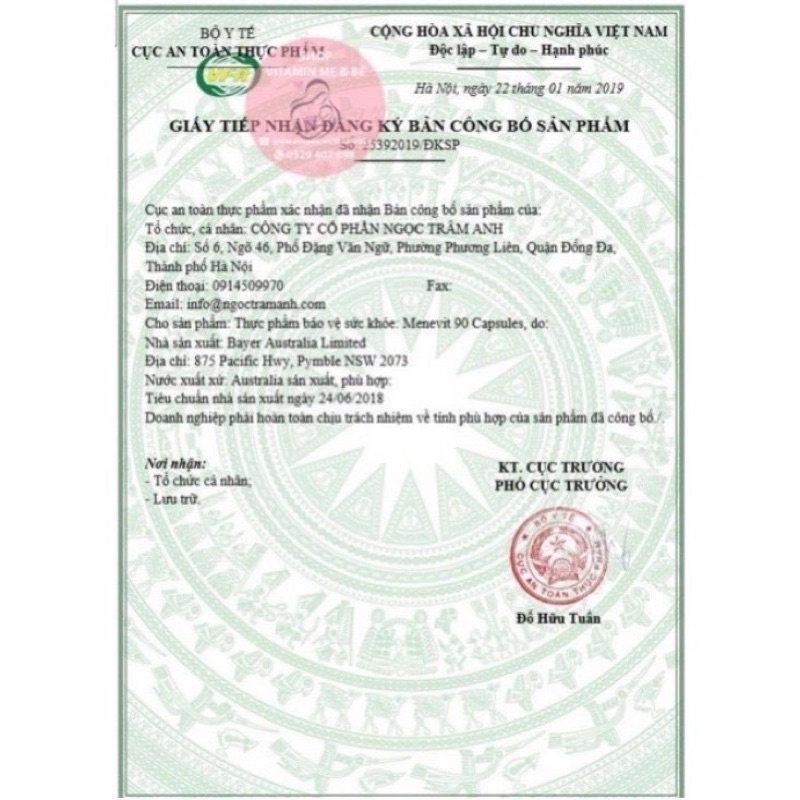 Viên uống Menevit cho nam giới của Úc