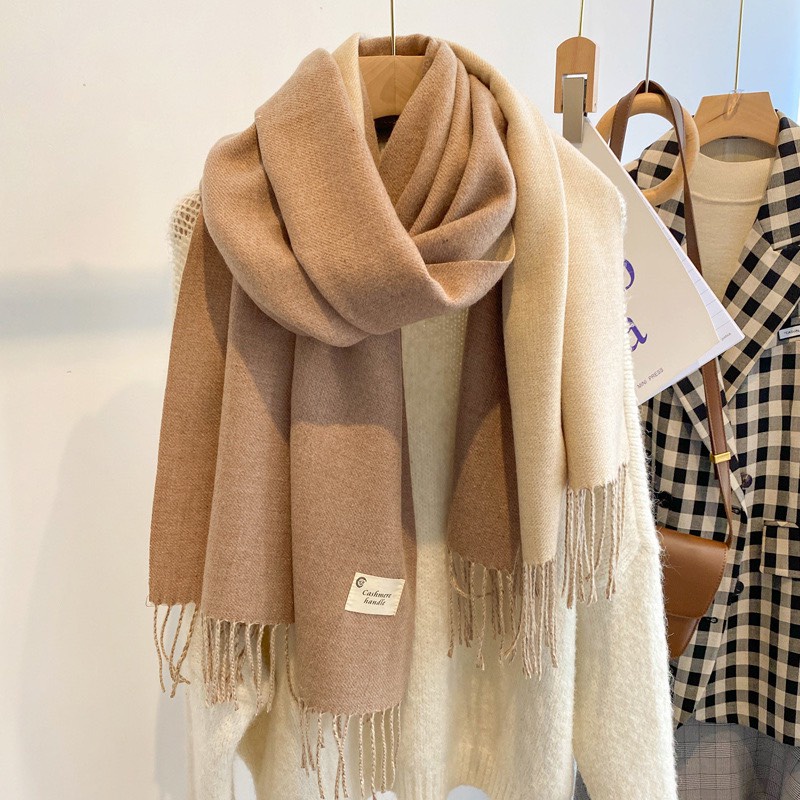 KHĂN CHOÀNG LEN MÙA ĐÔNG TRƠN MÀU HAI MẶT TUA RUA