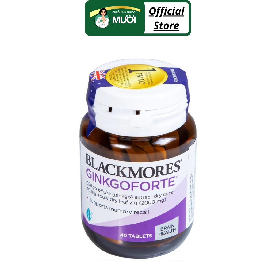 Blackmores Ginkgoforte - Viên uống bổ não - Lọ 40 viên