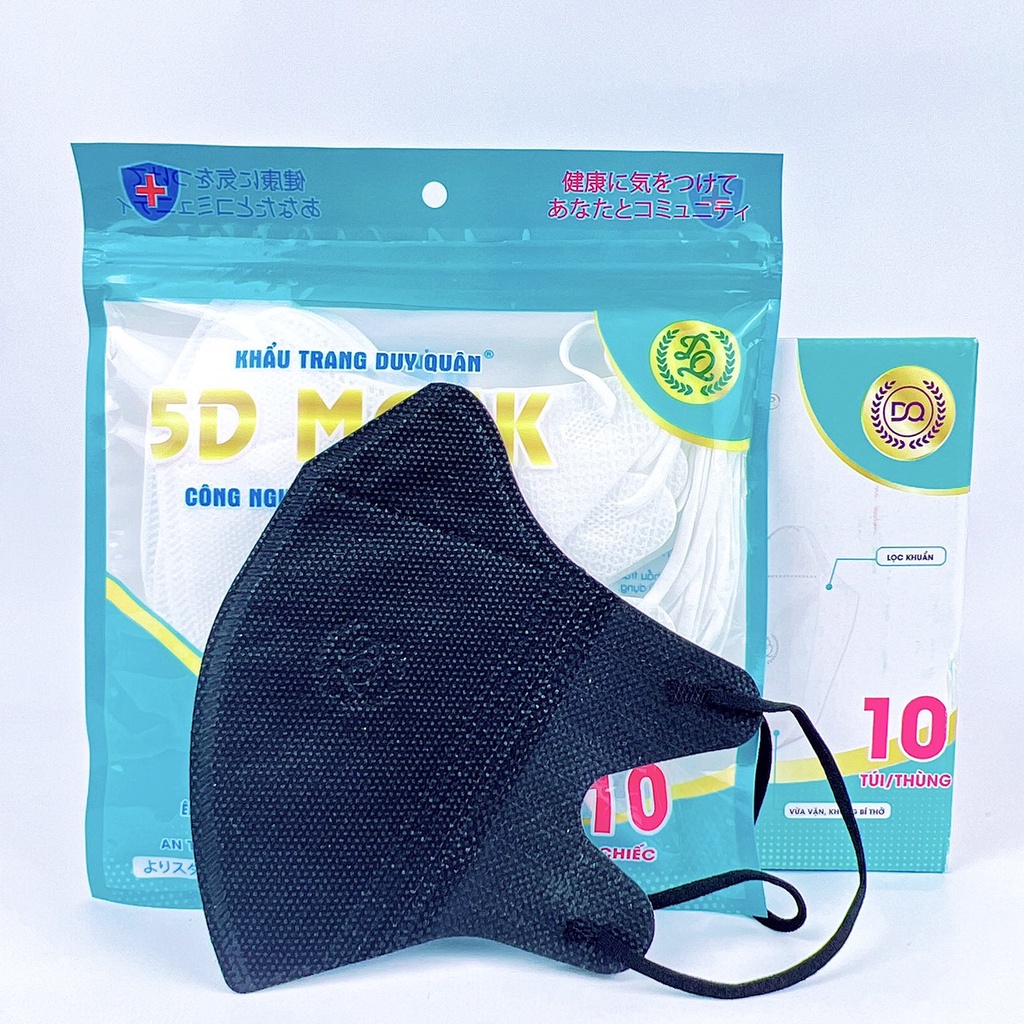 [Rẻ nhất] 100 chiếc khẩu trang 5d mask duy quân 3 lớp kháng khuẩn người lớn size to