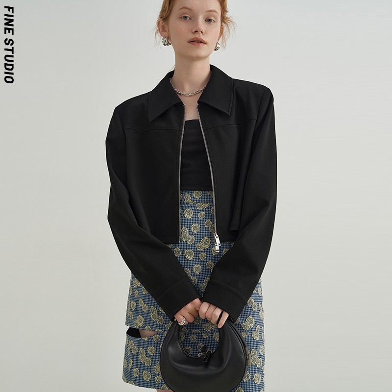 Áo khoác ngắn phong cách mới Van Luo 2021 dễ phối đồ dành cho nữ