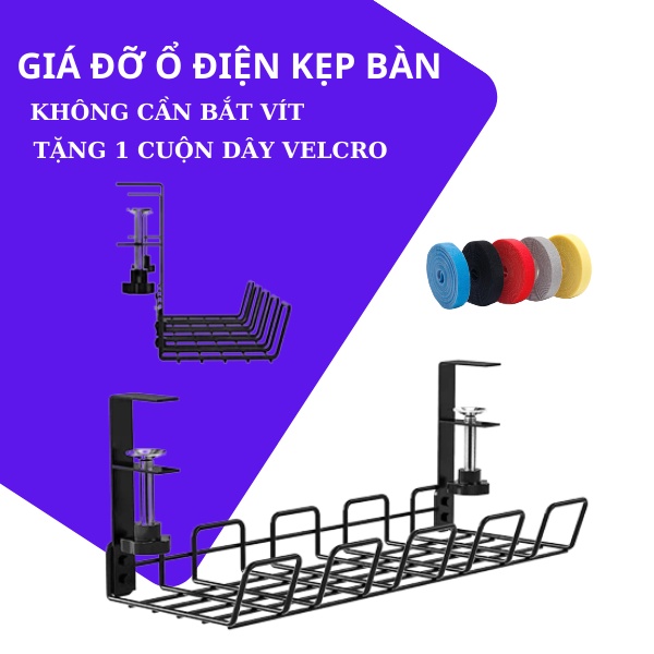 Giá để ổ điện kẹp bàn bằng thép sơn tĩnh điện kẹp được bàn dày tối đa 45mm