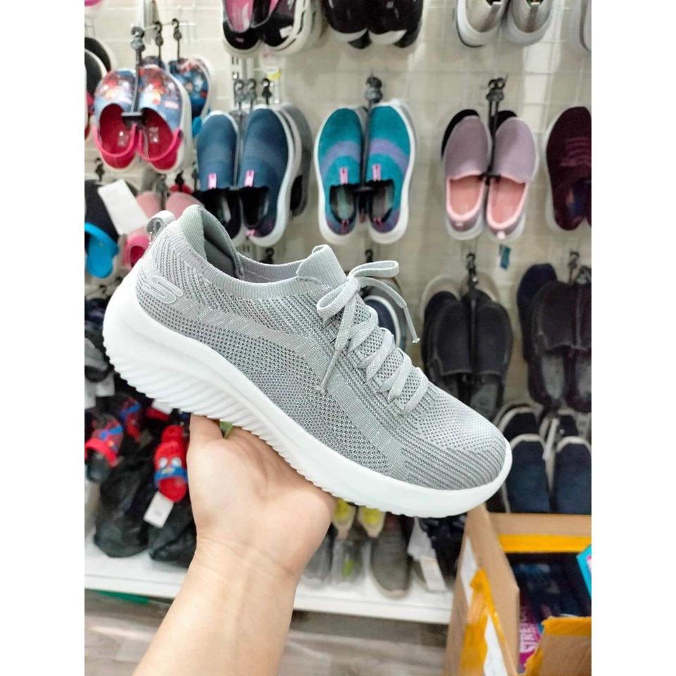 Skechers dệt kim nhũ, hàng dư liệu xuất êm nhẹ, thời trang cho nữ
