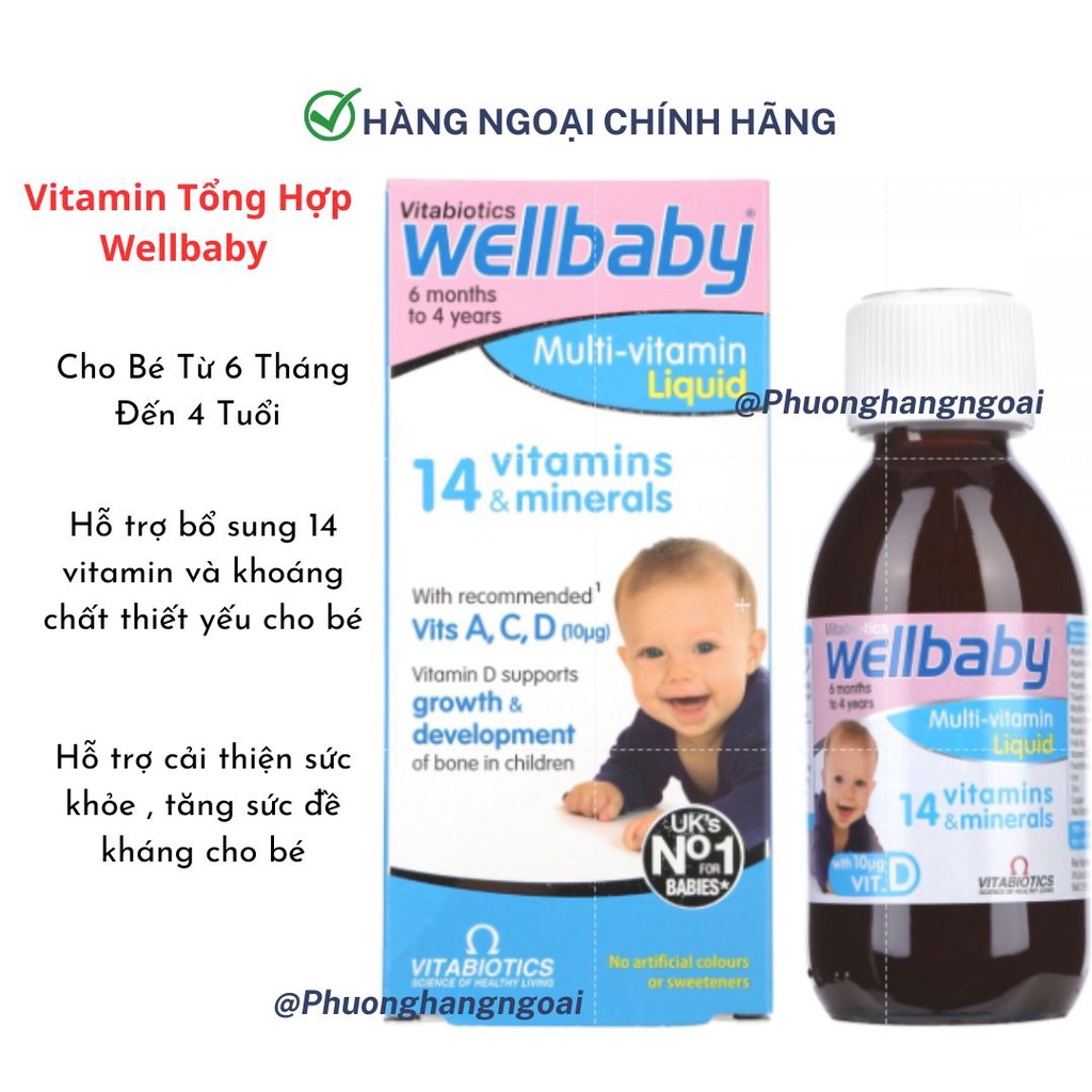 Vitamin tổng hợp cho bé Wellbaby Multi-Vitamin Liquid 150ml