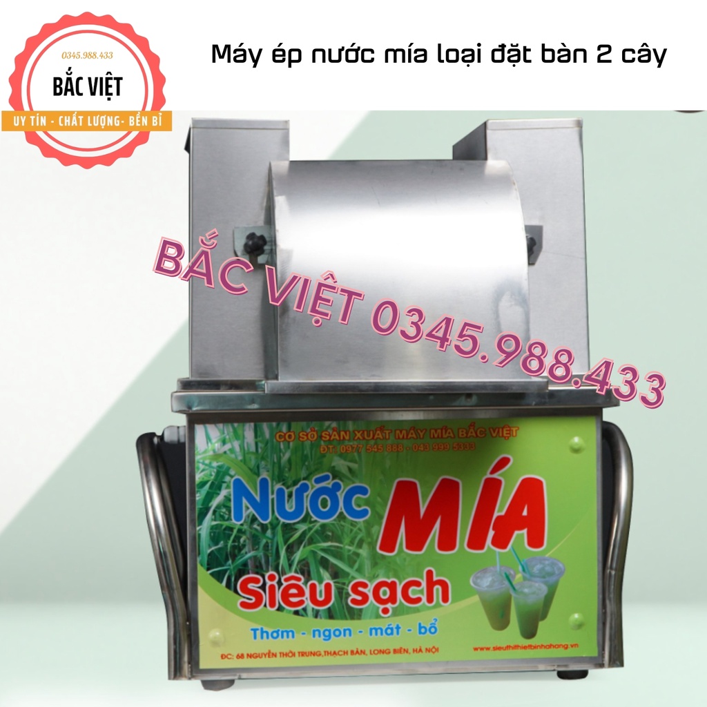 Máy ép nước mía đặt bàn loại 2 cây rulo nhám kim cương , motor Đài Loan