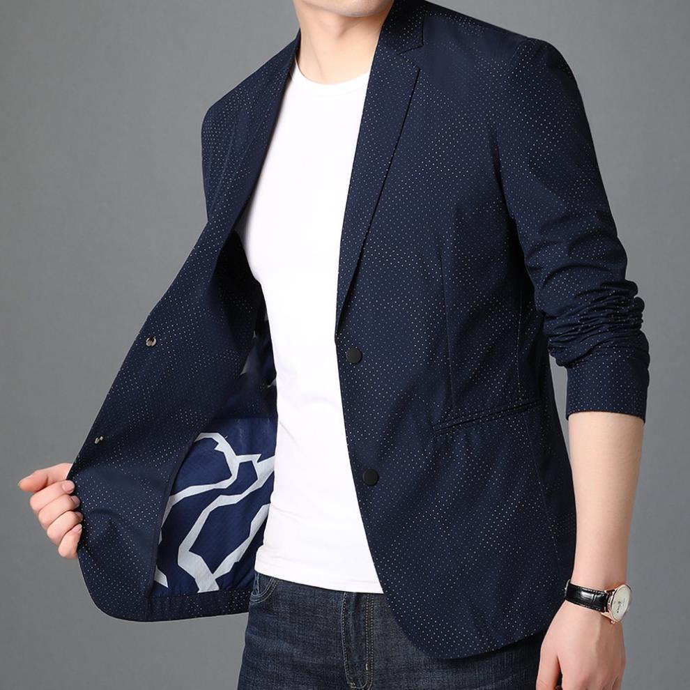 Áo vest nam dài tay Vest nam cao cấp chấm bi lên form chuẩn sang chảnh lịch lãm H60