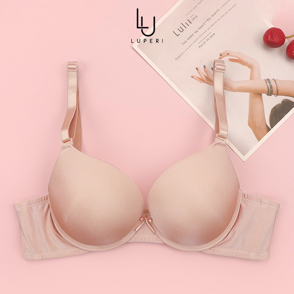 Áo Lót Nâng Ngực Bra Nữ Luperi Có Gọng Đệm Vừa Mút Mềm Thiết Kế Nơ Giữa Ngực Xinh Xắn Siêu Đẹp Bản 2 Móc LUAL877