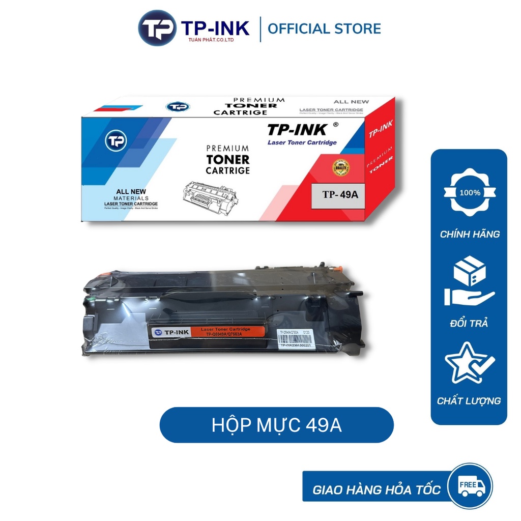 Hộp mực  49A/53A thương hiệu TP-ink dùng cho máy in HP 1160/1320/1320N/3390/3392, Canon 3300/3360/108/308/508/708