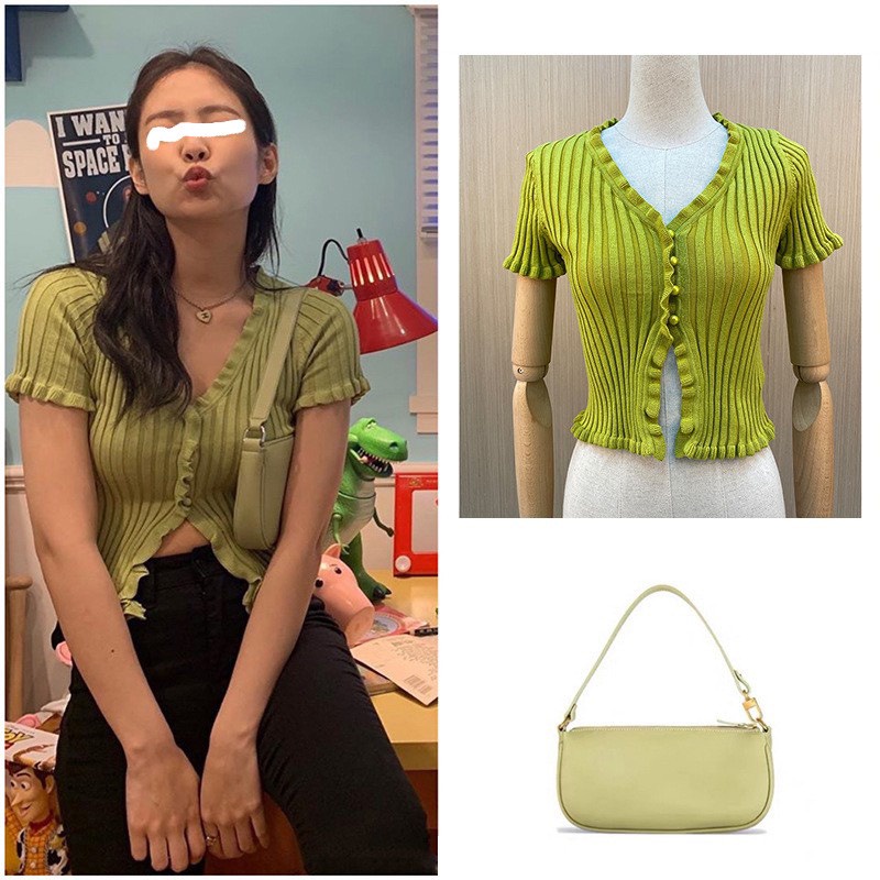 Áo Croptop Nữ, Áo Bèo Vạt Chất Dệt Kim Hàng Quảng Châu