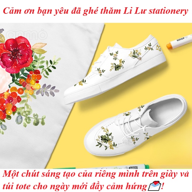Bút vẽ áo quần vải túi giặt không phai Li Lư 50 Màu. Bút vẽ vải nhiều chất liệu không bay màu thẩm mĩ cao độc đáo