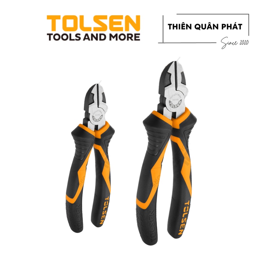 Kìm cắt dây điện công nghiệp Tolsen 10018 (160mm) -10019 (180 mm) chất liệu thép cứng hơn loại kìm thông dụng