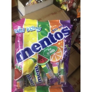 gói kẹo nhai mentos 240g (24 thỏi) hương trái cây, nhiều vị,