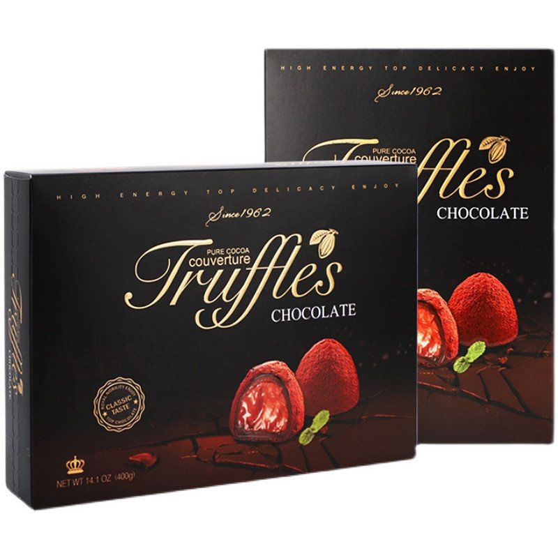 Combo 2 hộp Socola tươi nguyên chất / Kẹo Socola truffle đen nhập khẩu Malaysia 400g ăn vặt ngon đã nghiền