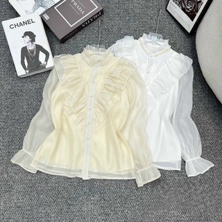 Áo kiểu tiểu thư cổ nơ hàn quốc
