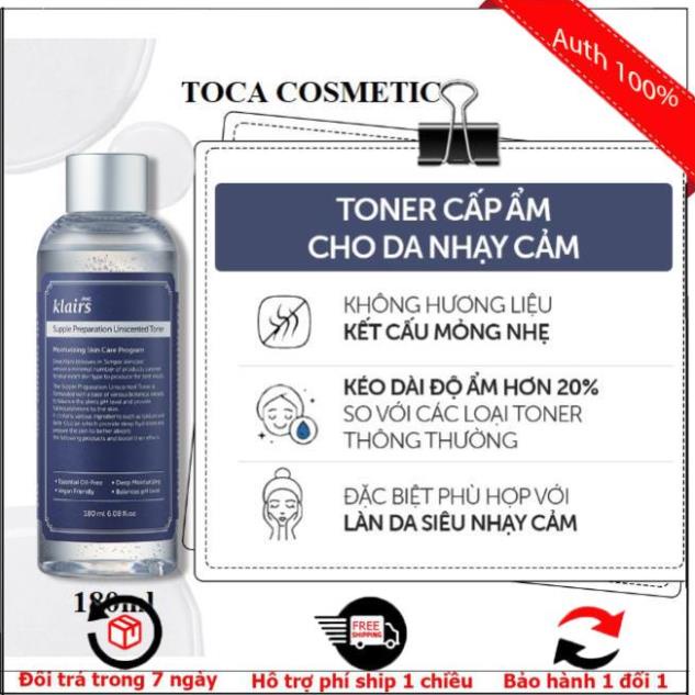Toner Klairs nước hoa hồng phục hồi làm dịu da Midnight Blue giảm sưng sạch mụn180ml.