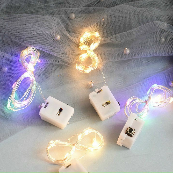 Dây đèn led nhỏ kèm sẵn pin trang trí decor sống ảo không cần cắm điện