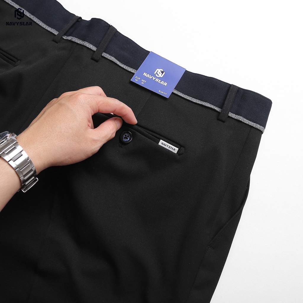 BIGSIZE NAM 80-140KG QUẦN TÂY CẠP CHUN TÚI HẬU ĐEN QT006 2BIG NAVY STAR