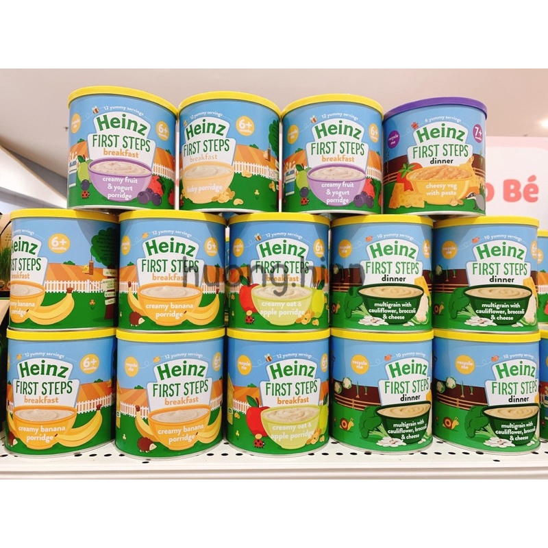 Bột ăn dặm Heinz Anh dành cho bé từ 6M (đủ vị, date mới)