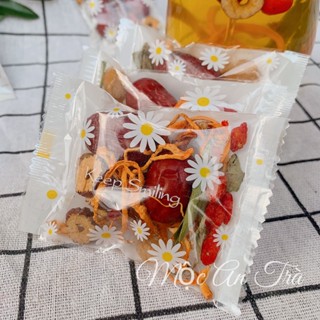 Trà Đông Trùng Tứ Vị (Kỷ Tử, Táo Đỏ..) Hàng Loại 1, Đông Trùng Hạ Thảo Tứ Vị Giúp Ngủ Ngon