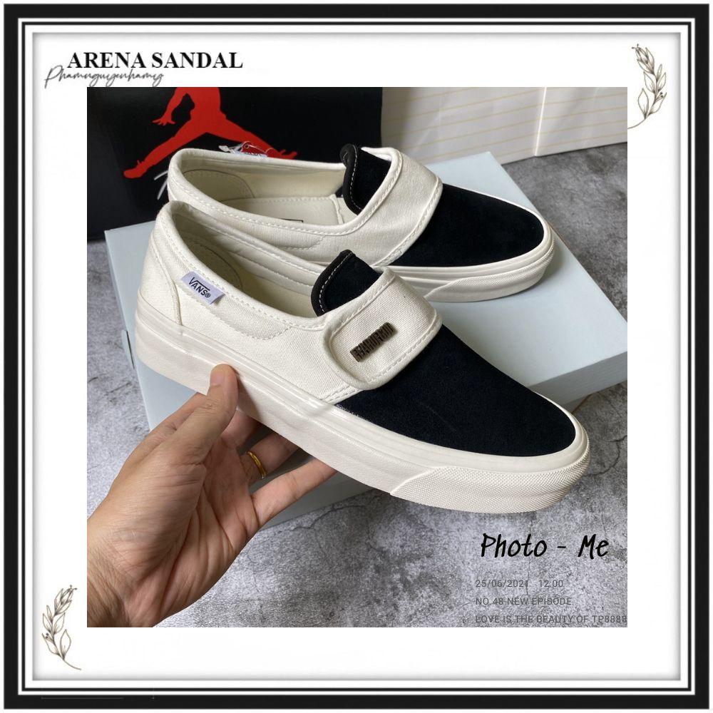 Giày Vans Caro Nam Nữ, Giày Vans Dán Trắng Đen Hàng Cao Cấp Full Box Bill - NICESHOES