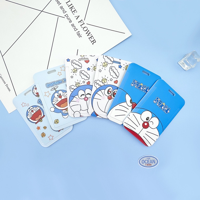 Dây đeo thẻ dọc dành cho học sinh, sinh viên, nhân viên họa tiết hoạt hình Doraemon dễ thương