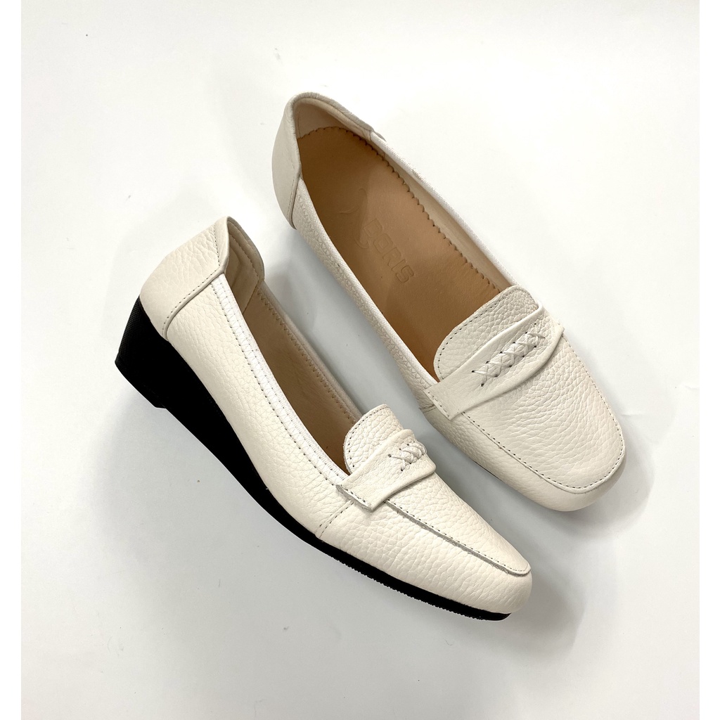 Giày mọi ngôi sao đế bệt da thật  3cm DN0301 - SIZE CHUẨN- CÓ BẢO HÀNH