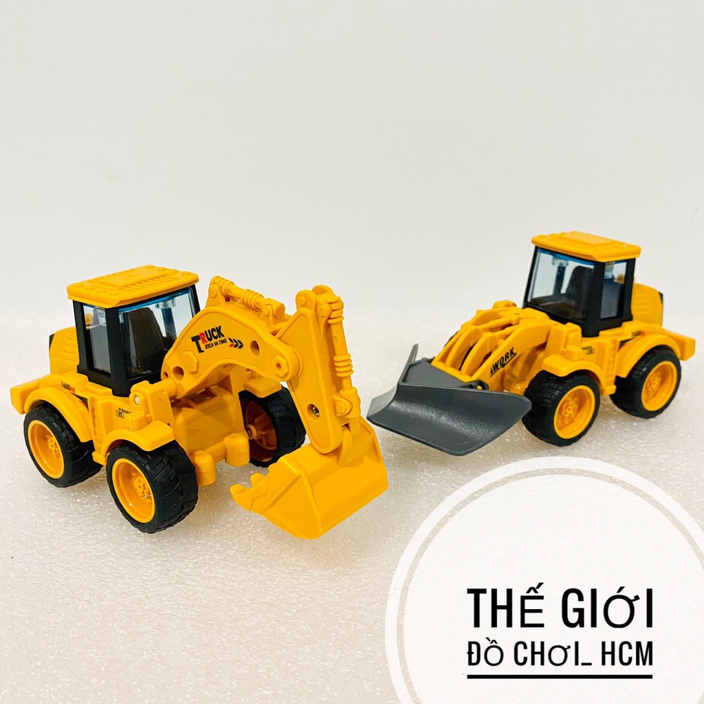 [TRỢ GIÁ- CHẠY CÓT] Đồ chơi trẻ em xe công trình kéo cót chạy rất mạnh dành cho bé thích mô hình xe xúc xe ủi xe cẩu