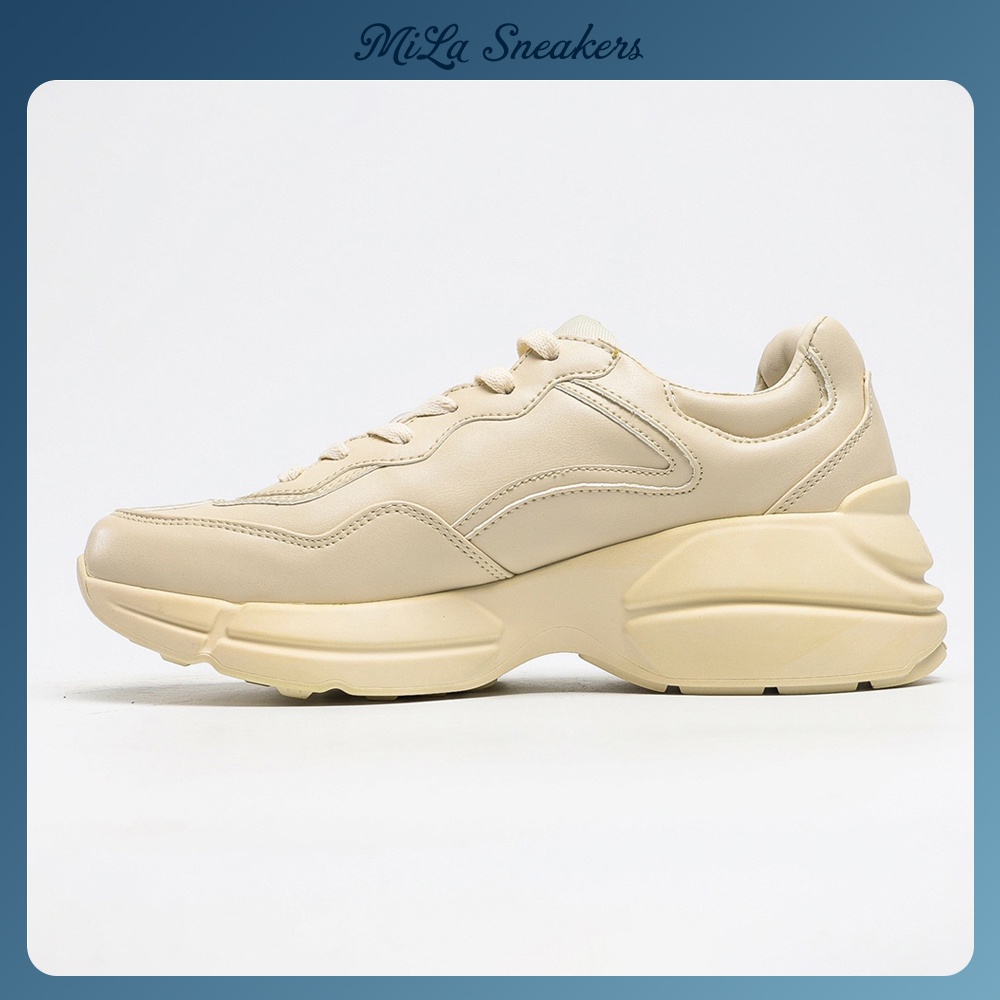 Giày Gucci Rhyton Trơn MILA, Sneaker GC Chunky Đế Tăng Chiều Cao 5cm Size 36-43 Hàng 11