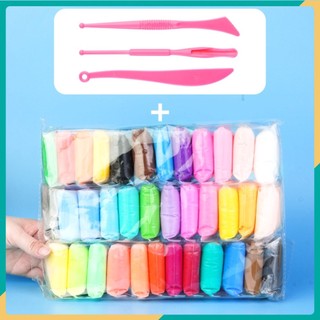 Set 36 màu Đất Nặn - Đất sét tự khô an toàn nặn hình cao cấp siêu nhẹ dành cho bé + Kèm Dụng cụ cắt