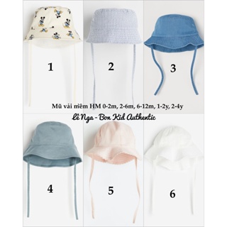 Mũ vải mềm bé trai bé gái HM ES chính hãng sz 0-2m, 2-6m, 6-12m, 1-2y, 2-4y