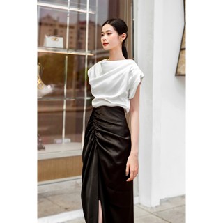 VELLE DESIGN chân váy lụa Dilys chất liệu vải lụa hongkong cao cấp