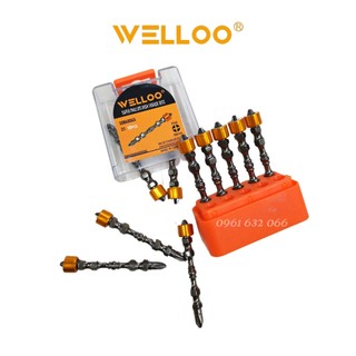 Đầu bắn vít nam châm, Mũi bắn vít 4 cạnh WELLOO Cao cấp Chính hãng - Kèm trợ lực nam châm