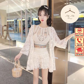 Bikini len 3 món đi biển có bán rời hottrend đồ bơi kín đáo1