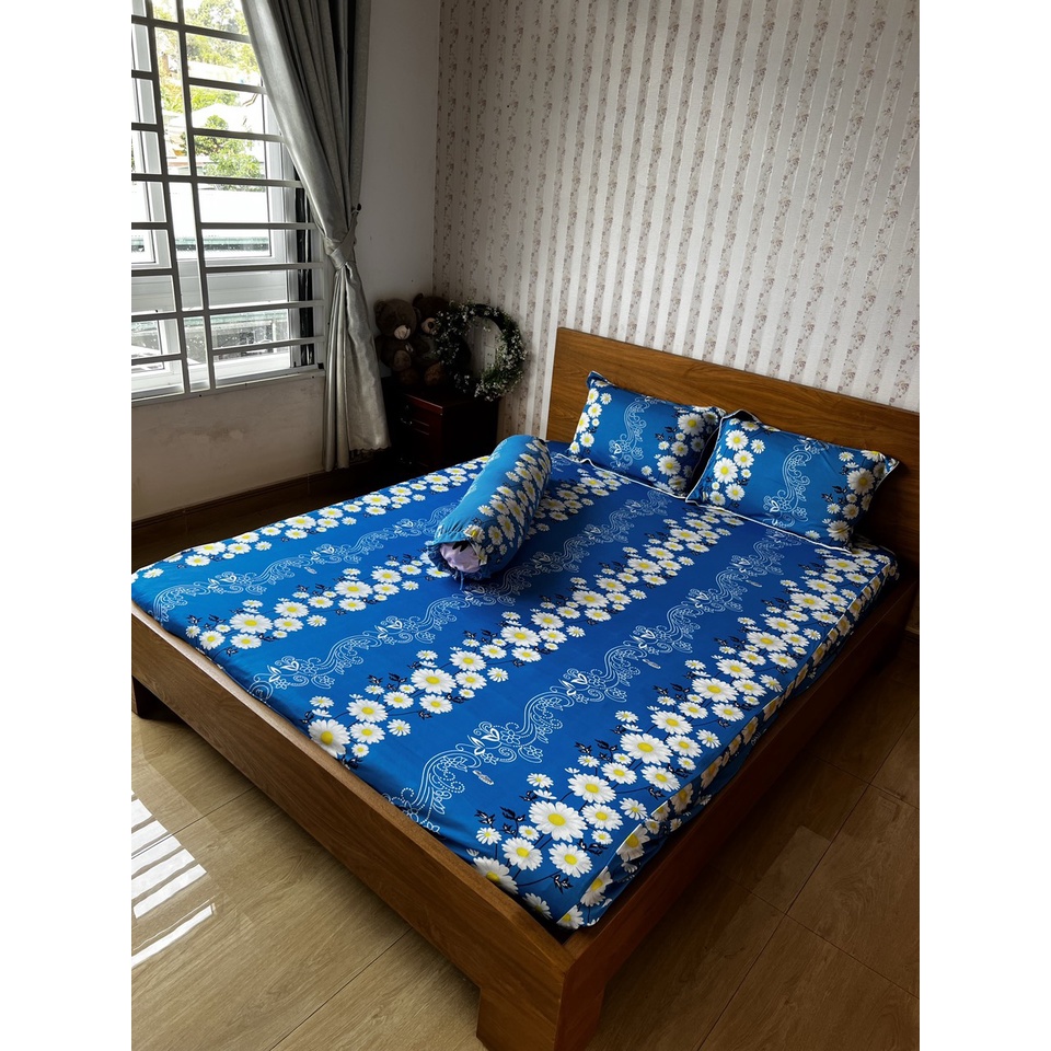 Bộ ga thun lạnh 4 món ga thun hàn quốc chuyên dra thun lạnh đủ kích thước ga nệm 1m6, 1m8